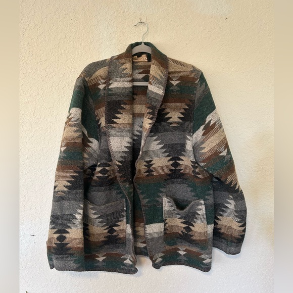 Karen Kane Jackets & Blazers - Vintage Karen Kane Wool Blend Blanket Style Jacket, Southwestern, Tribal design